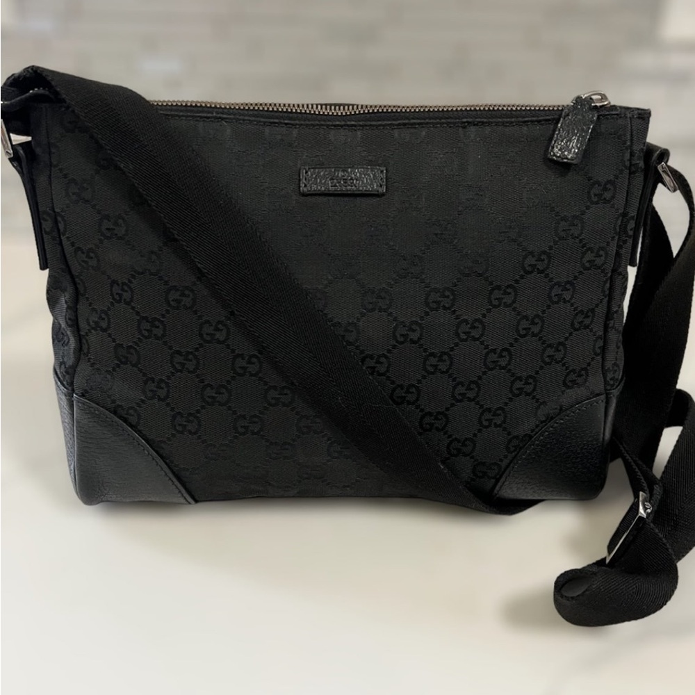 Gucci Black Monogram Messenger Bag - Picture 11 of 16